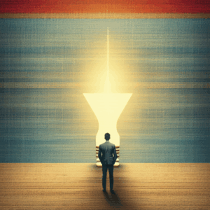 Man looking at light